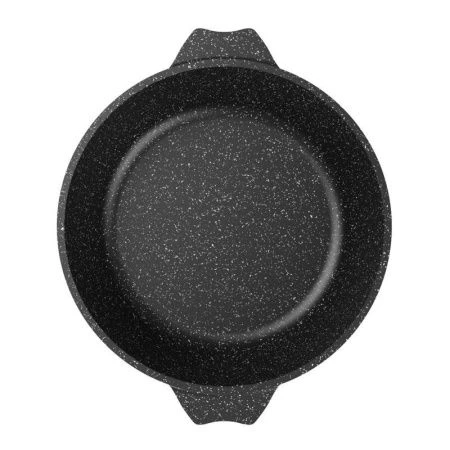 Жаровня 4л алюминий АП ГРАНИТ BLACK стекл.крышка 28см индукция (7)