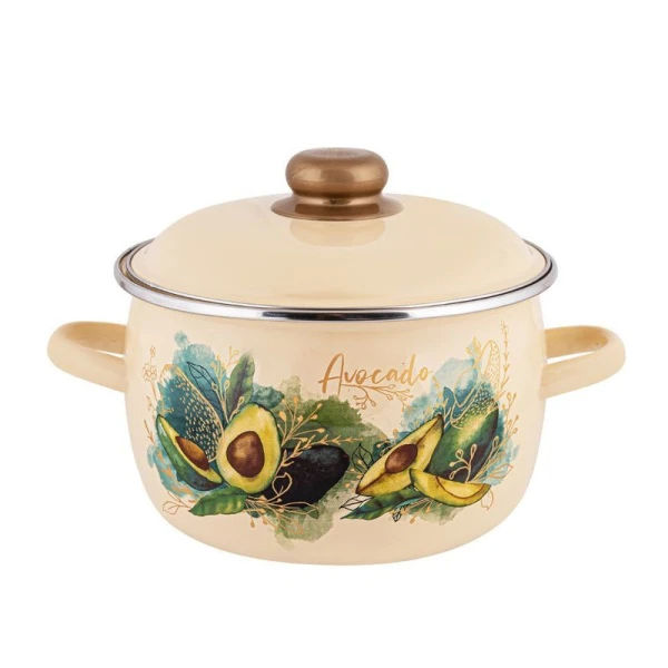 Кастрюля 3л эмаль Avocado сферическая TM Appetite (6)