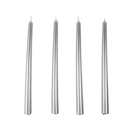 Набор свечей парафин 4шт. 25*1,7см серебро 2 СОРТ RF-903 (144)