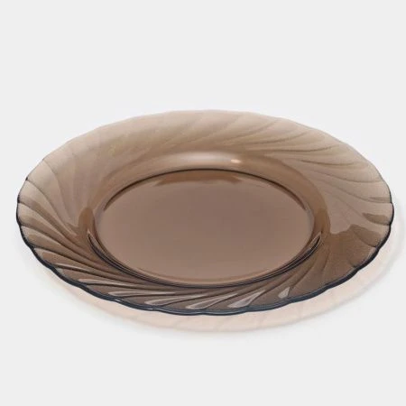 Тарелка мелкая 19,6см стекло ОКЕАН ЭКЛИПС дымчатая десертная (36)