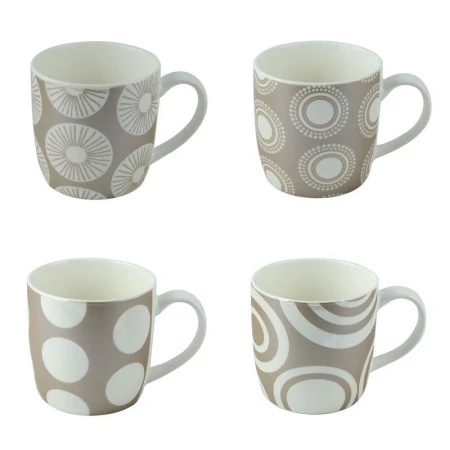 Кружка 300мл керамика КРУГИ бежевая (4 вида) А614 JC-7816 (72)