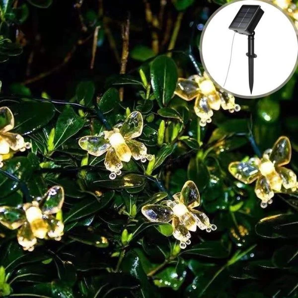 Гирлянда садовая на солнечной батарее пластик 5м 50 ламп 7 режимов Бабочки FN-900 (50)