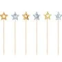 Шпажки для канапе бамбук 12см 50шт. Звезды люкс золото/серебро в пакете PATERRA (25)