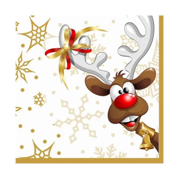 Салфетки бумажные новогодние Лори 2-х слойные 33*33 56454 (16)