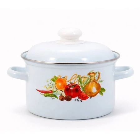 Кастрюля 2л эмаль ИТАЛЬЯНСКАЯ КУХНЯ цилиндрическая С-1610АП2/7 (4)