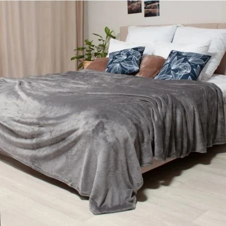 Плед 200*220 микрофибра Tinta серый