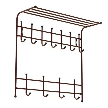 Вешалка с полкой 2-х ярусная 740*745*250мм металл медный антик ВПТ11 (5) 1807
