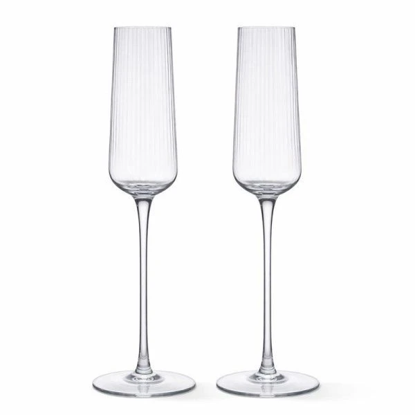 Бокалы для шампанского набор 2шт 230мл 5*7*25,2cм стекло Bar Line подар.уп KY-040/JC-18287 (12)