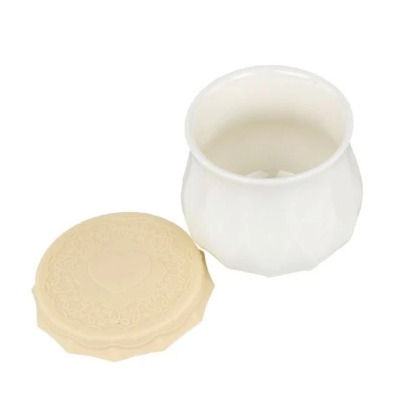 Банка для меда 150мл фарфор с силиконовой крышкой подар.уп. (60)