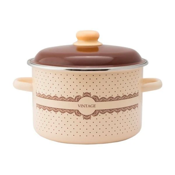 Кастрюля 5,5л эмаль Vintage цилиндрическая ТМ Appetite 6RD221M (8/4)