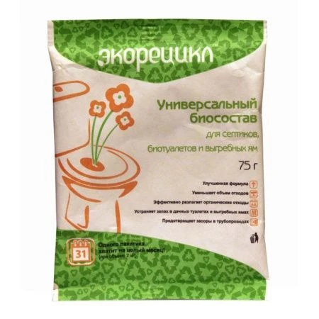 Биоактиватор для туалетов Экорецикл 75г (30)