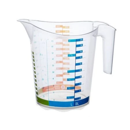 Мерная кружка 1л пластик ДОМИНО прозрачная (45)
