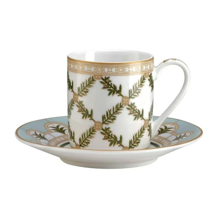 Кофейный набор 4пр фарфор Rosita на 2 персоны 80мл белая Еловые ветви подар.уп. PM-0125/RSTA (12)