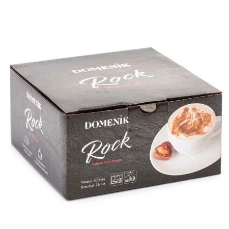 Чайный набор 2пр фарфор ROCK WHITE на 1 персону 200мл DM8016 (6)