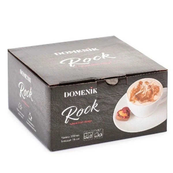 Чайный набор 2пр фарфор ROCK WHITE на 1 персону 200мл DM8016 (6)