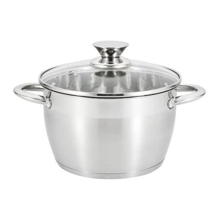 Кастрюля 2,6л h10,5см нерж.сталь со стекл.крышкой 18см (12)