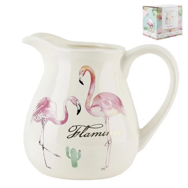 Кувшин 1л керамика ФЛАМИНГО 18,5*10*14см подар.уп. (16) ВЫВОД