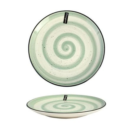 Тарелка мелкая 19см керамика Аэрография ФИСТАШКОВЫЙ БРИЗ  десертная (6/48)