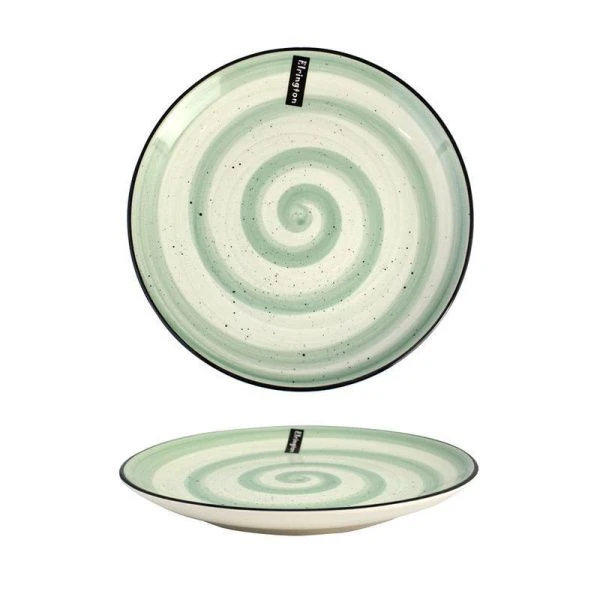 Тарелка мелкая 19см керамика Аэрография ФИСТАШКОВЫЙ БРИЗ  десертная (6/48)