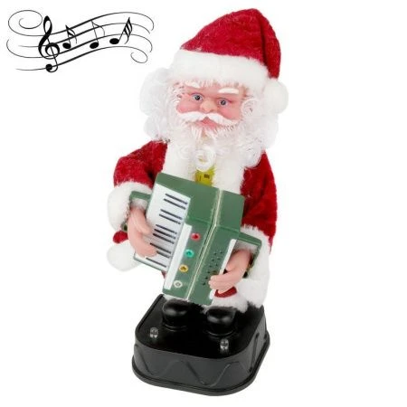 Фигурка новогодняя музыкальная ДЕД МОРОЗ 20см с баяном (тип батарейки AA/R6/UM-3х2шт.)
