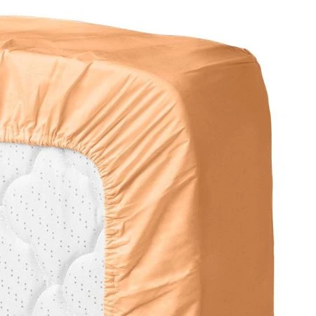 Простыня на резинке 180*200 сатин шафран