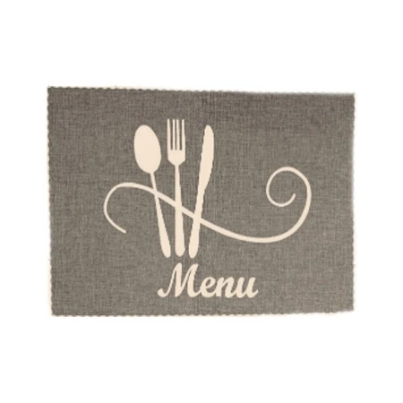 Салфетка сервировочная 44*29см ПВХ MENU серая JC-15483 (300)