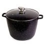Кастрюля литой 10л алюминий АП со стекл.крышкой 28см h20см черный мрамор (4)