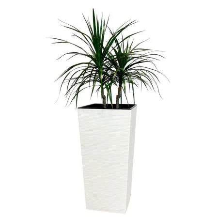 Горшок цветочный 45л 30,5*62см пластик ФИНЕЗИЯ ДЖУТ с вкладкой 19л белый (1)