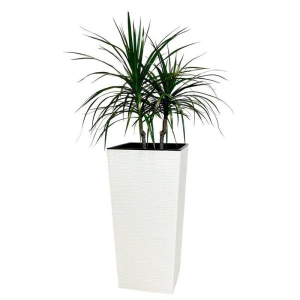 Горшок цветочный 45л 30,5*62см пластик ФИНЕЗИЯ ДЖУТ с вкладкой 19л белый (1)