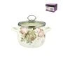 Кастрюля 3,3л эмаль Flowers со стекл.крышкой 18см индукция DL12050 (8)