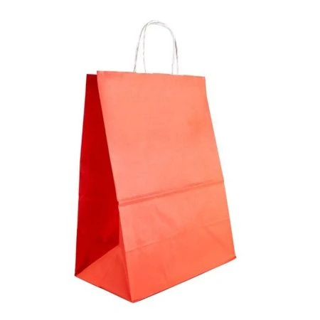 Пакет бумажный с кручеными ручками 26*34*15смм красный (200) Пакет бумажный с кручеными ручками 26*34*15смм красный (200)