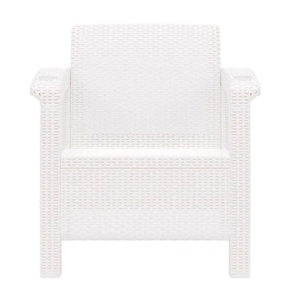 Кресло 73*70*79см пластик РОТАНГ-ПЛЮС белый (1)