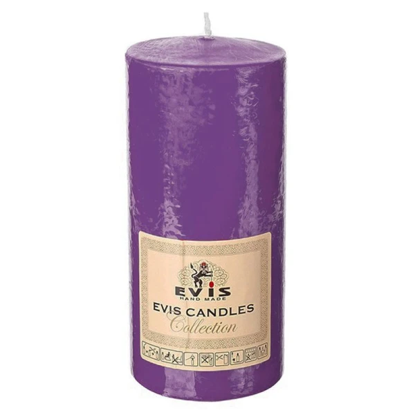 Свеча парафиновая цилиндрическая d7см h15см баклажан (6)