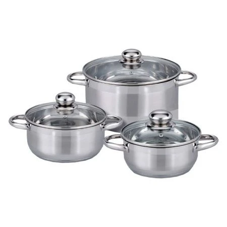 Набор кастрюль 3пр к. 3,8/5,5/8л нерж.сталь DL-6207 (2)