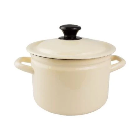 Кастрюля 3л эмаль слон.кость цилиндрическая борт. 41704-122-У (4)