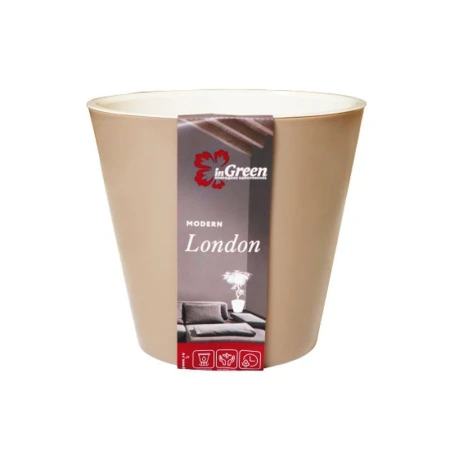 Горшок для цветов 1,6л 160мм пластик London молочный шоколад (16)