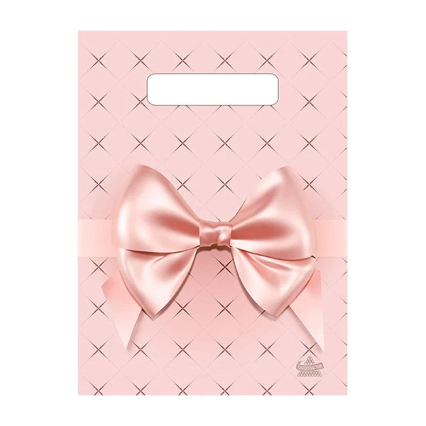 Пакет с вырубной неусиленной ручкой 19,5*25см полиэтилен Персиковый бант (100/3000) Пакет с вырубной неусиленной ручкой 19,5*25см полиэтилен Персиковый бант (100/3000)