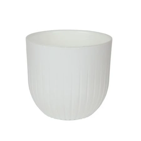 Горшок цветочный 2,9л 17*16см пластик АЛЬФА с вкладкой белый (6)