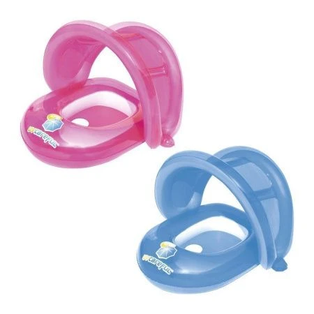 Круг для плавания ПВХ Лодочка с отверстиями для ног и тентом 80*85см от 1-2 лет 34091 (24)