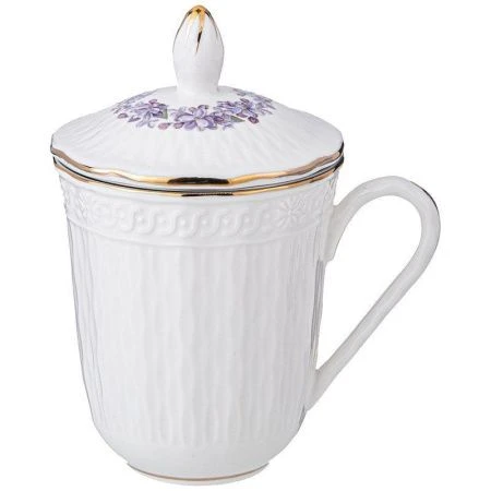 Кружка заварочная 350мл фарфор Lilac с крышкой и мет.ситом (36)