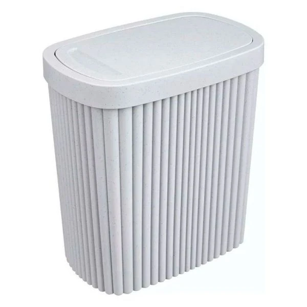 Контейнер для мусора 1,9л 225*140*253мм пластик VELVET светло-серый флэк с подвижной крышкой (8)