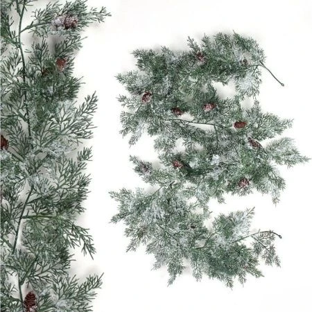 Ветка еловая искусственная 178см заснеженная с шишками SDTT108A (25/100)