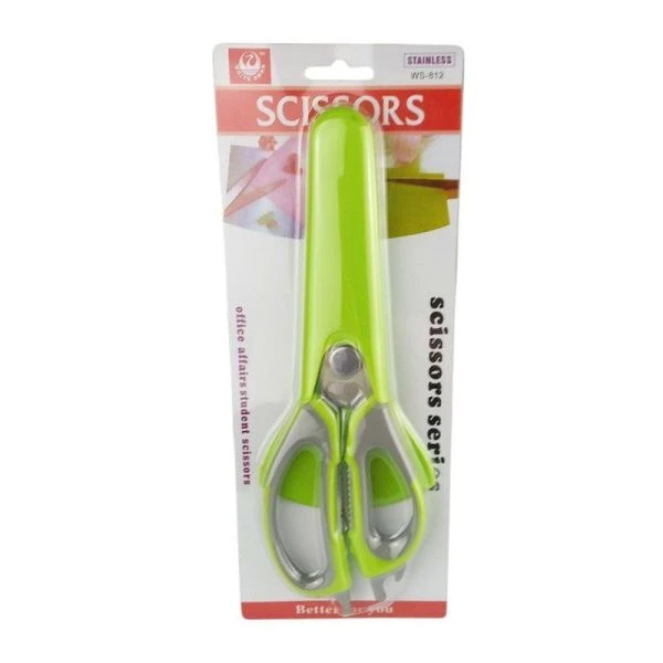 Ножницы мультифункциональные металл/пластик с магнитным держателем (ножницы-нож) (12/144)