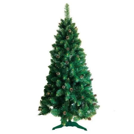 Елка искусственная 180см Королева с шишками зеленая ПВХ СНОУ БУМ