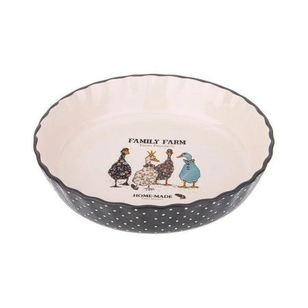 Форма для запекания 2,1л 27,5*27,5*6см керамика Family Farm круглая (12)