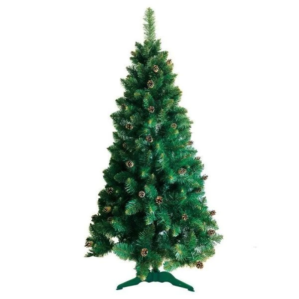 Елка искусственная 180см Королева с шишками зеленая ПВХ СНОУ БУМ