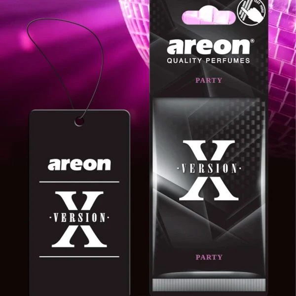 Ароматизатор воздуха картонный черный Areon X VERSION Party (Вечеринка)