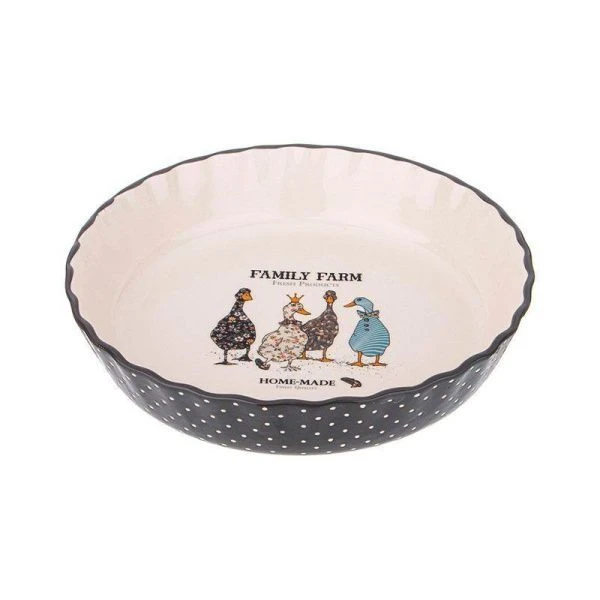 Форма для запекания 2,1л 27,5*27,5*6см керамика Family Farm круглая (12)