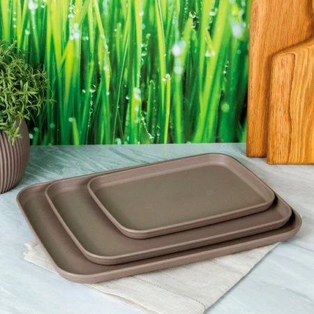 Набор подносов 3шт (17*24/22*30,5/25*35см) пластик французcкий серый (12)