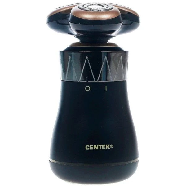 Бритва Centek СТ-2169 черн ротор 3D насадка для очистки кожи+влажное бритье,подставка адаптер
